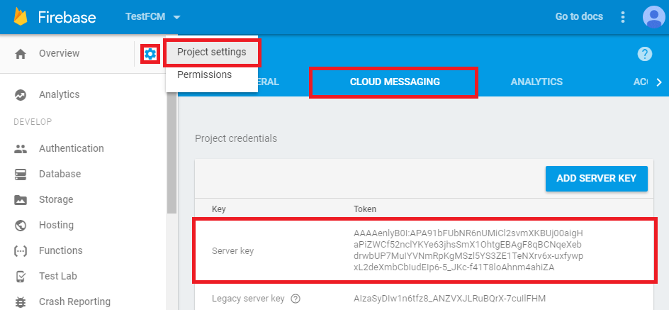 FCM Authorization FCM Keys