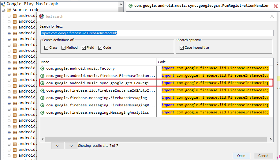 GPM - search for class